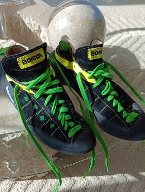 Vintage Boreal Ace Lucky Charm Rock Climbing Shoes Men's 12.5 Black Suede
